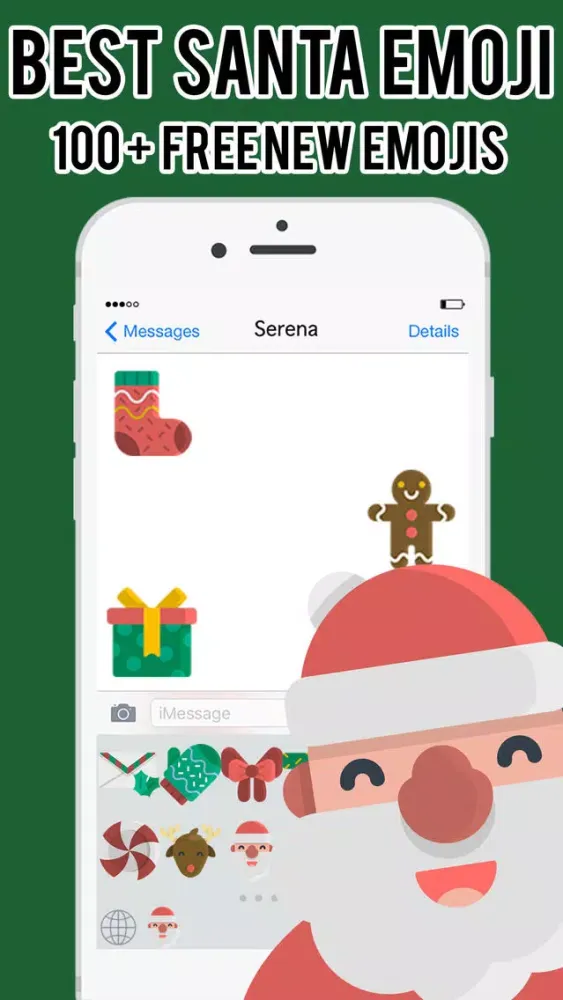 Tangkapan skrin Christmas Santa Emoji -Stickers Keyboard Messenger