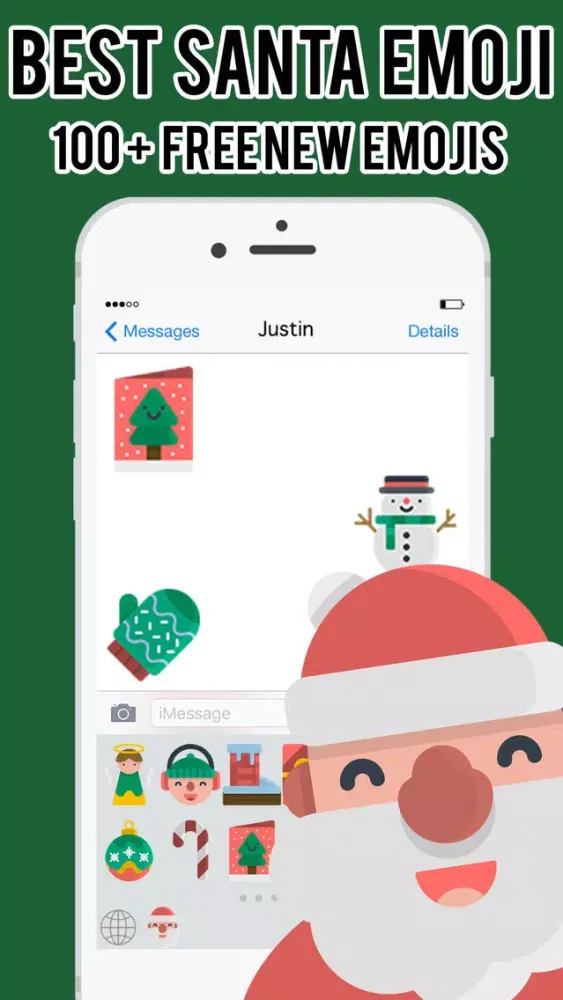 Tangkapan skrin Christmas Santa Emoji -Stickers Keyboard Messenger