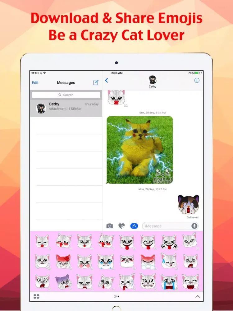Capturas de pantalla de Cat Keyemoji Pro iPad 