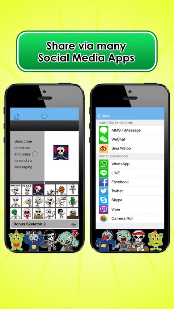 Emoji Kingdom 13 Free Skull Halloween Emoticon Animated for iOS 8 Screenshots
