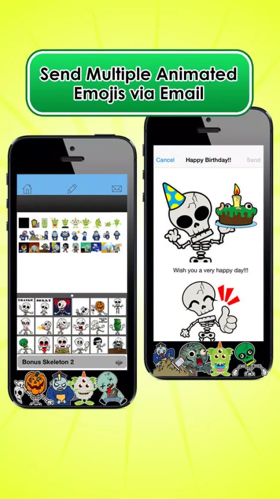 Emoji Kingdom 13 Free Skull Halloween Emoticon Animated for iOS 8 Screenshots