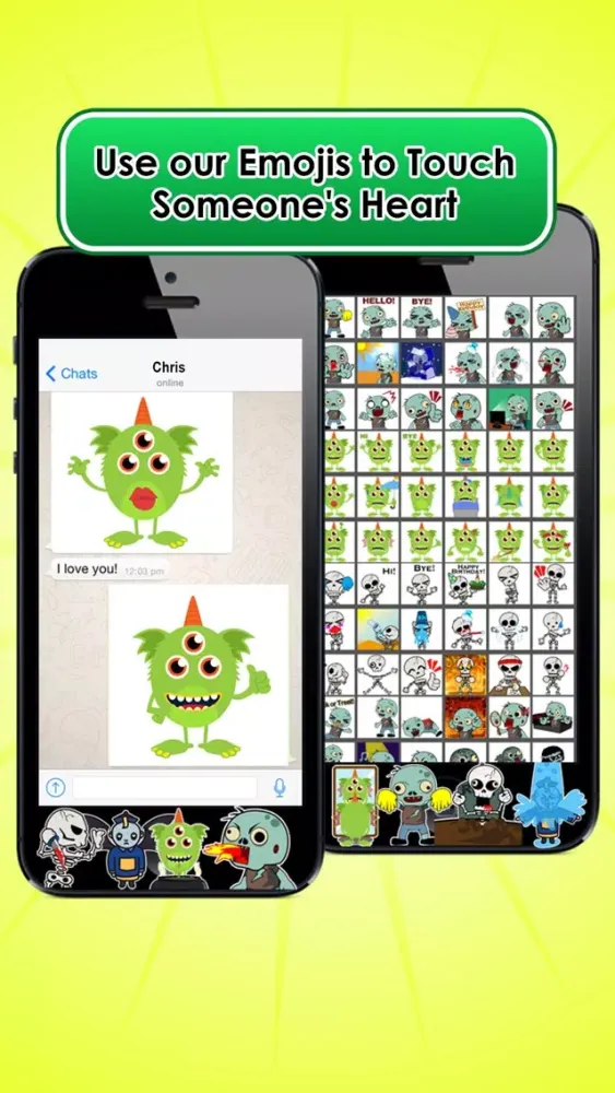 Emoji Kingdom 13 Free Skull Halloween Emoticon Animated for iOS 8 Screenshots