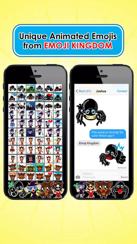 Emoji Kingdom 16 Free Spider Halloween Emoticon Animated for iOS 8 Screenshots