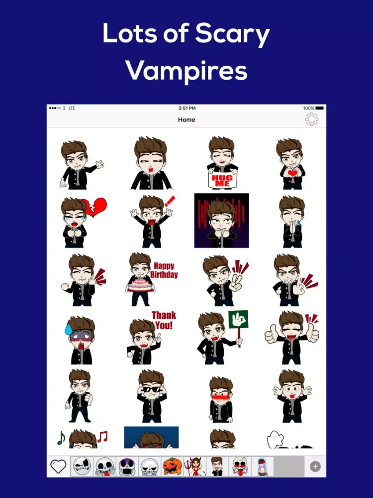 Captures d'écran de Scary Keyemoji Free Halloween Sticker Gif Emoji iPad 