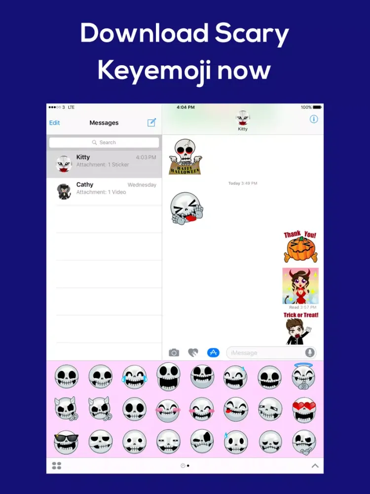 Captures d'écran de Scary Keyemoji Free Halloween Sticker Gif Emoji iPad 