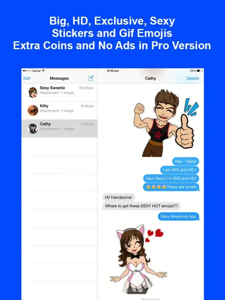 Sexy Keyemoji Pro - Dirty Stickers and Gif Emojis Keyboard iPad  Screenshots
