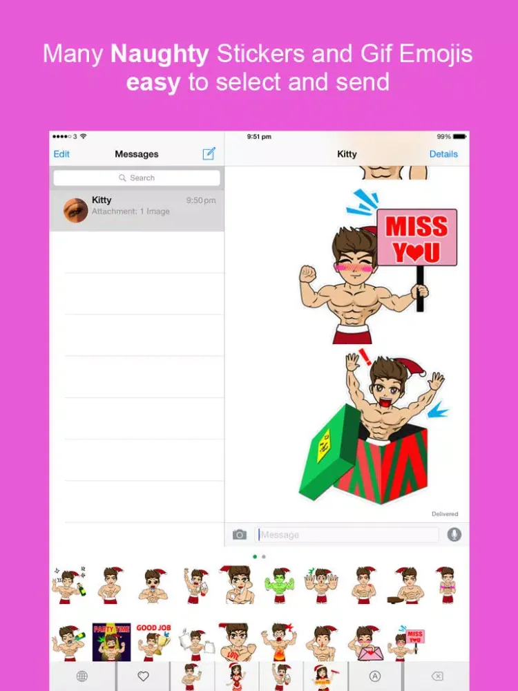 Sexy Keyemoji Free - Dirty Stickers and Gif Emojis Keyboard Christmas & New Year Version iPad Screenshots