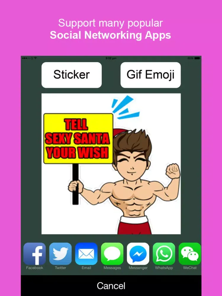 Sexy Keyemoji Free - Dirty Stickers and Gif Emojis Keyboard Christmas & New Year Version iPad Screenshots