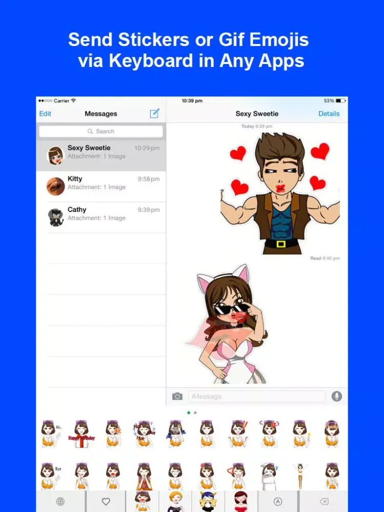 Sexy Keyemoji Free - Dirty Stickers and Gif Emojis Keyboard Christmas & New Year Version iPad Screenshots