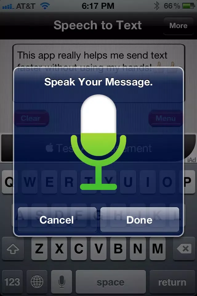 Tangkapan skrin Voice Texting Generator