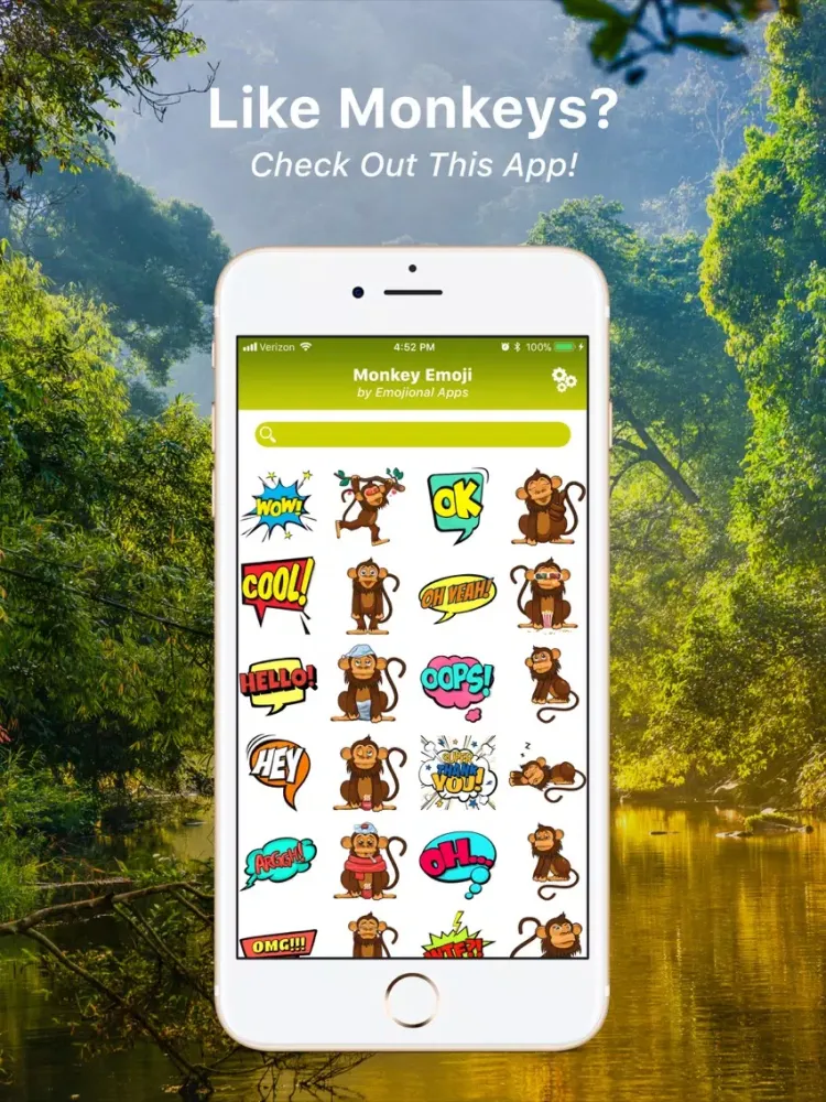 Capturas de pantalla de Monkey Emoji Texting Stickers iPad 
