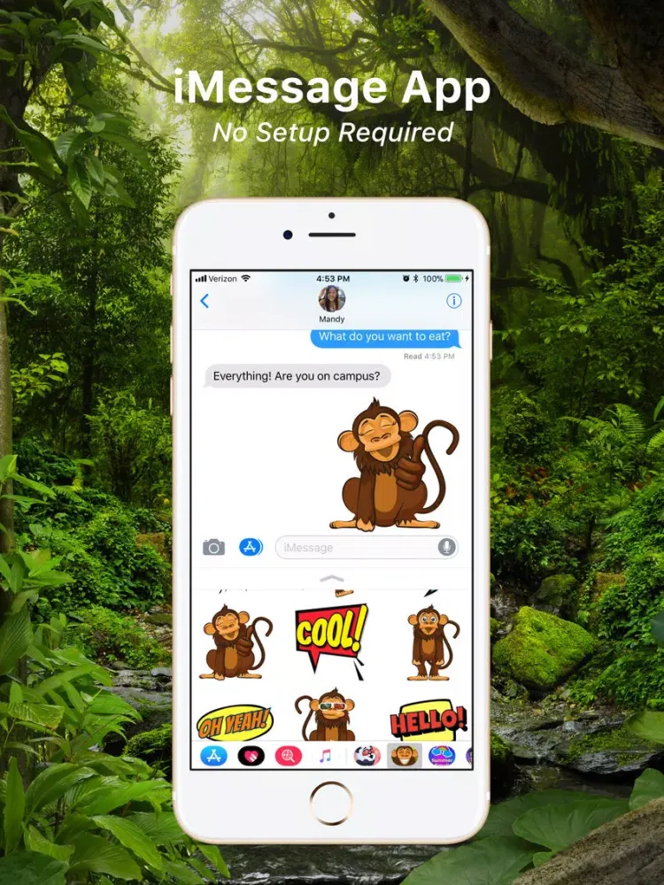 Capturas de pantalla de Monkey Emoji Texting Stickers iPad 