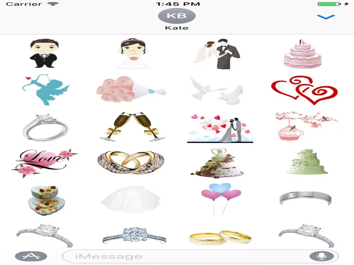 Tangkapan skrin Adorable Wedding Stickers for iMessage iPad 
