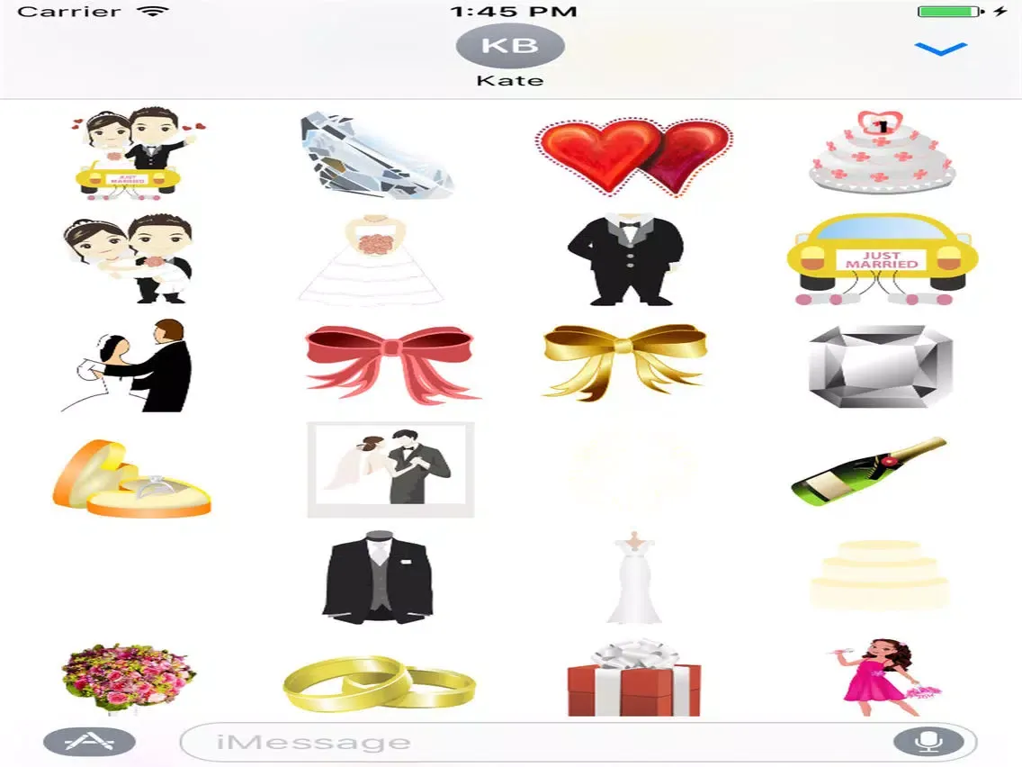 Tangkapan skrin Adorable Wedding Stickers for iMessage iPad 