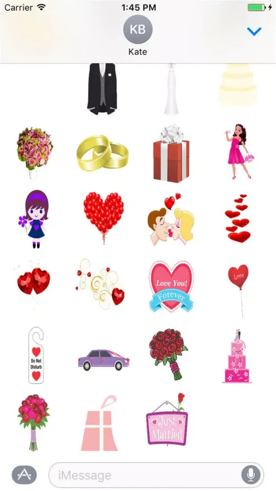Tangkapan skrin Adorable Wedding Stickers for iMessage