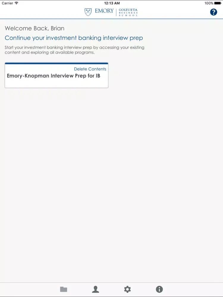 Emory-Knopman Interview Prep for IB iPad 應用截圖