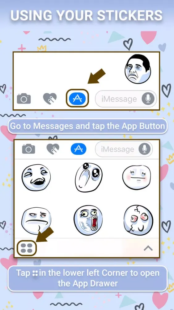 Tangkapan skrin Rage Faces Animated Stickers