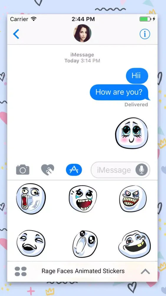 Tangkapan skrin Rage Faces Animated Stickers