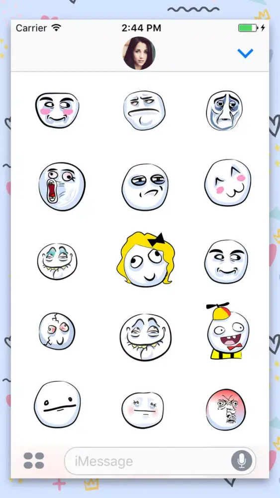 Tangkapan skrin Rage Faces Animated Stickers