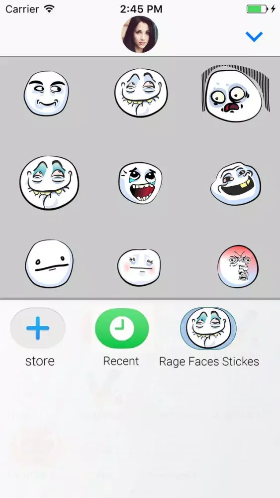 Tangkapan skrin Rage Faces Animated Stickers