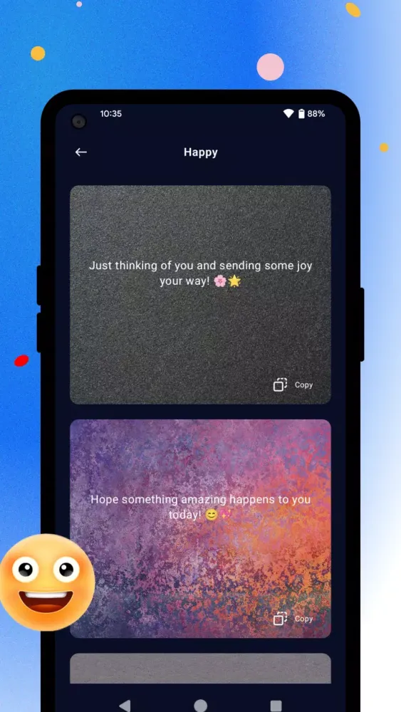 ภาพหน้าจอของ Emotion Quote Box