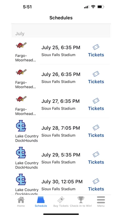 Sioux Falls Canaries Game Day سکرین شاٹس