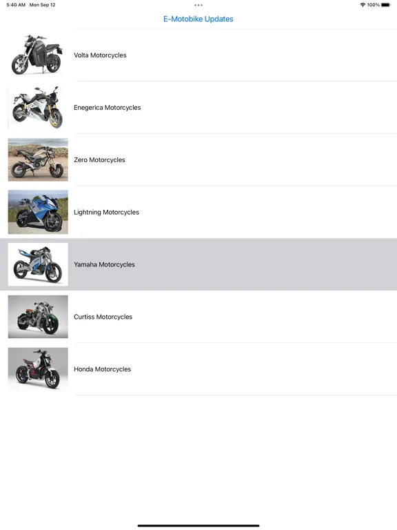 ภาพหน้าจอของ E-Motobike Updates iPad 