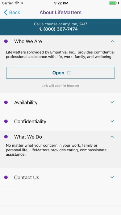 Tangkapan skrin LifeMatters