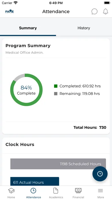 Ảnh chụp màn hình của Student Mobile App