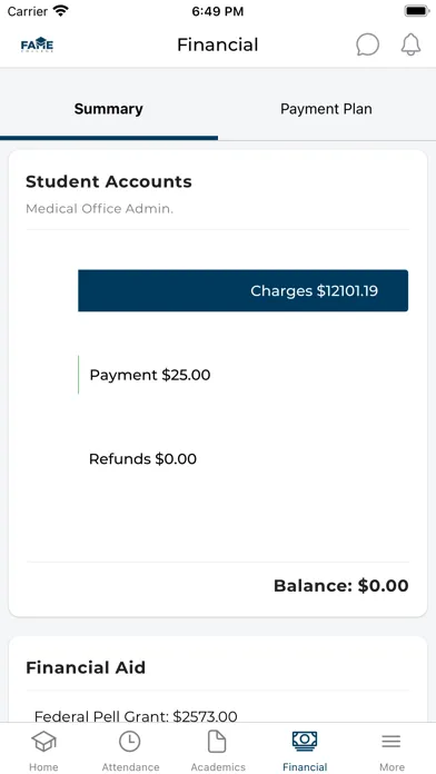 Ảnh chụp màn hình của Student Mobile App
