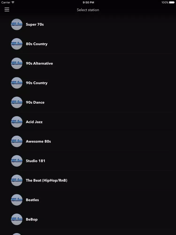 181.fm iPad  Screenshots