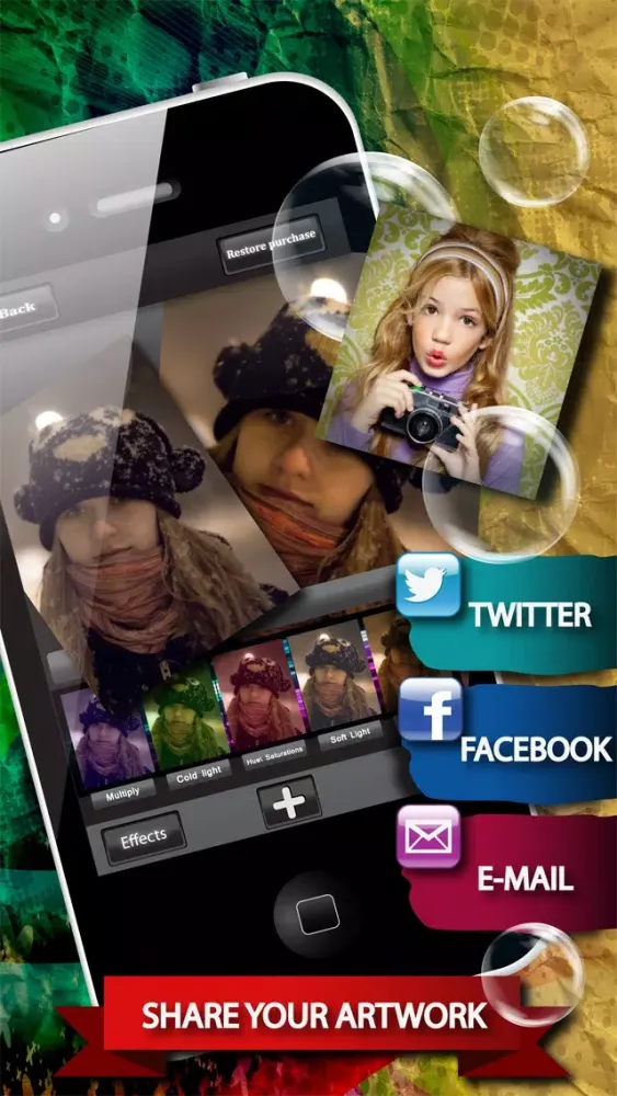 Photo Effects FX Add Custom Bokeh HD Collection Colour to Photos for Instagram スクリーンショット