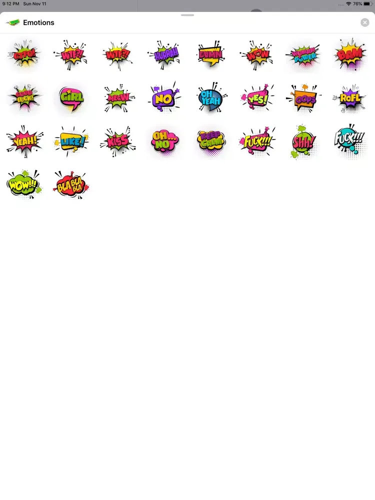 Emotions and Feelings Stickers iPad 应用截图