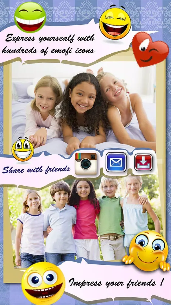 Emoji Lite Photo Collage Maker- Instagram Frames & Pic Editor Send & Share Photos سکرین شاٹس