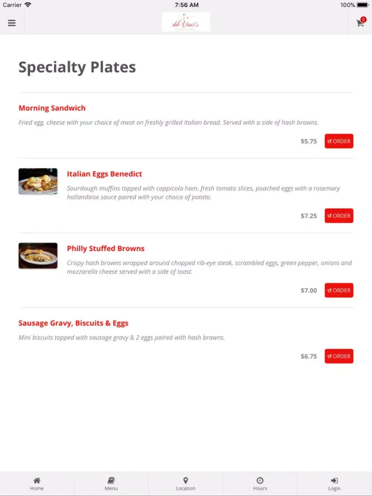daVinci's Italian Restaurant iPad  स्क्रीनशॉट