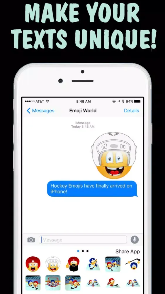 Скриншоты Hockey Emojis Keyboard - New Emojis by Emoji World