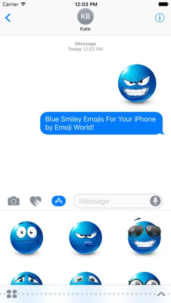 Capturas de tela do Blue Emoji Stickers
