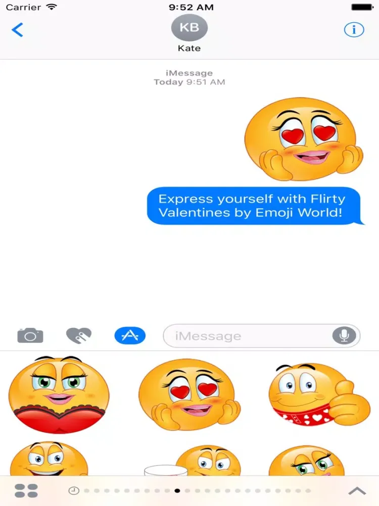 Screenshot di Flirty Emojis Valentines iPad 