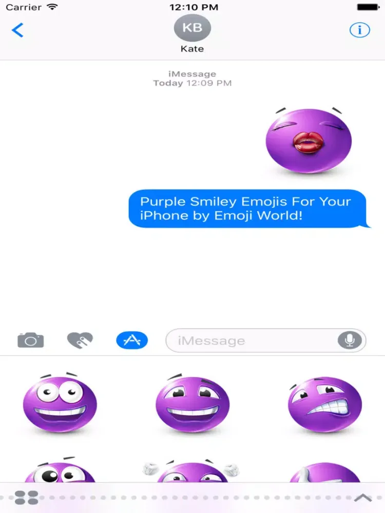 Purple Smiley Stickers iPad  Screenshots