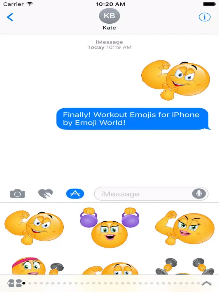 Tangkapan layar Workout Emoji Stickers iPad