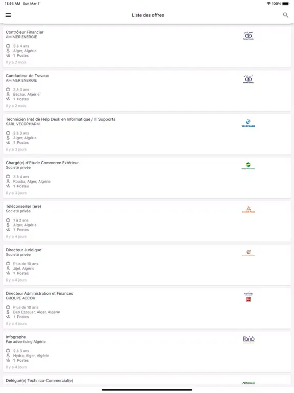 Emploi Partner iPad Screenshots