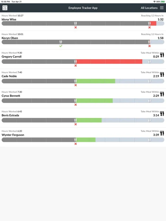 Captures d'écran de EmployeeMetrics ETA iPad 
