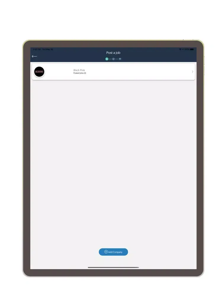 Tangkapan layar PasaJob Employer iPad 