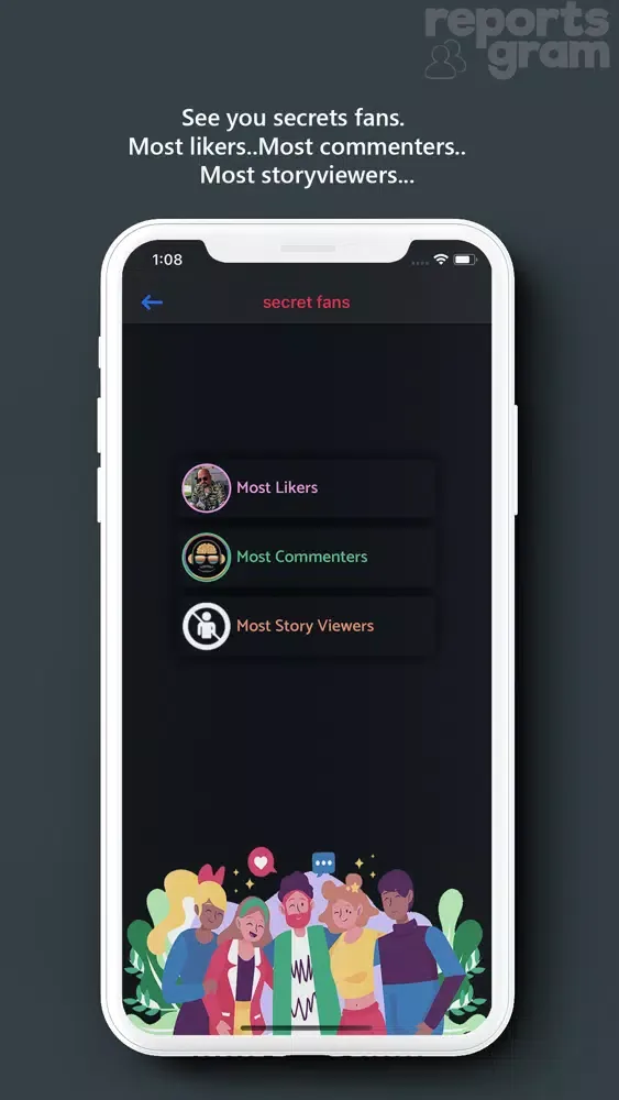 Ảnh chụp màn hình của Reports+ Pro Followers