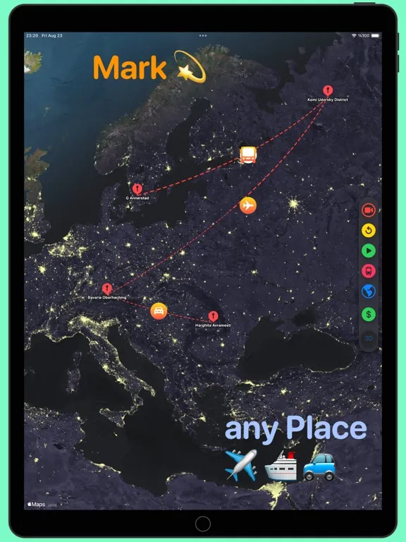 Capturas de pantalla de Travel Route Map iPad 