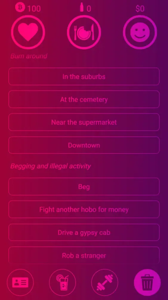 Hobo Life Simulator سکرین شاٹس