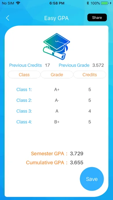 Capturas de pantalla de Easy GPA Calculator
