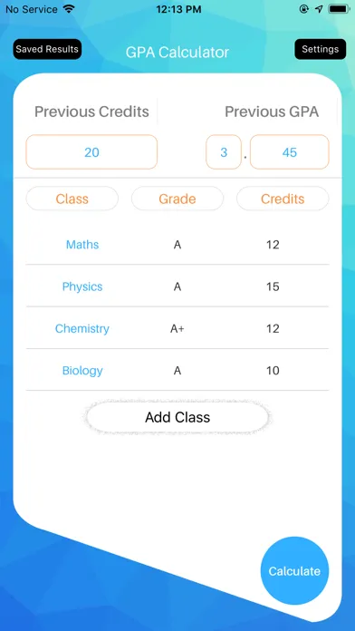 Скриншоты Quick GPA Calculator