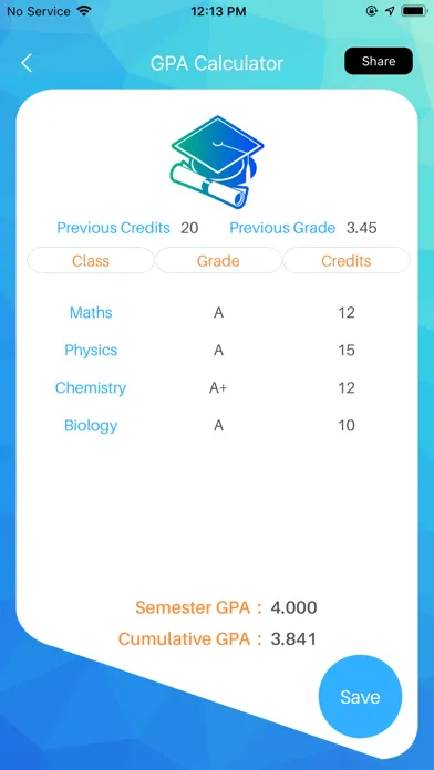Скриншоты Quick GPA Calculator