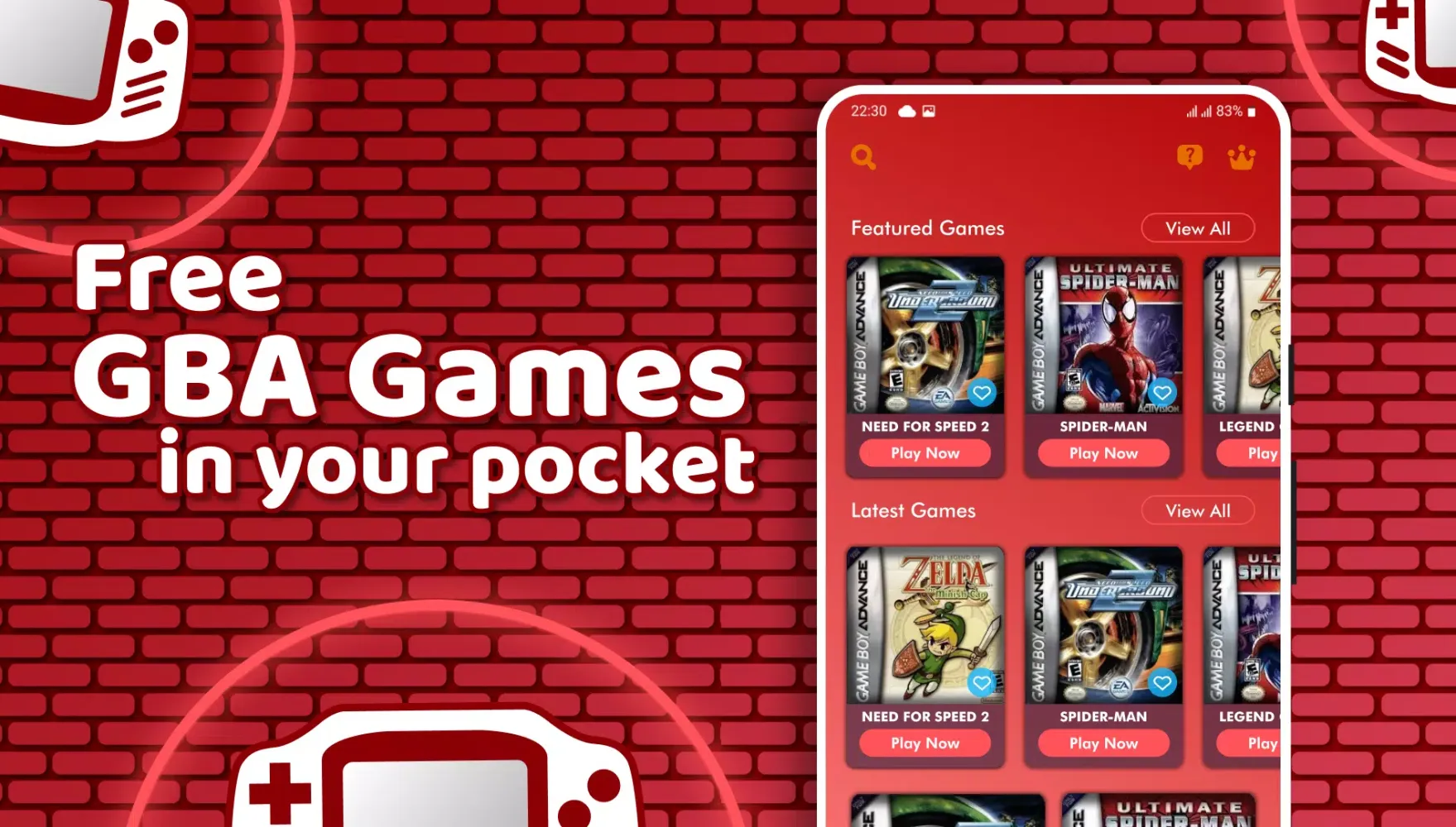 Capturas de tela do GBA Emulator